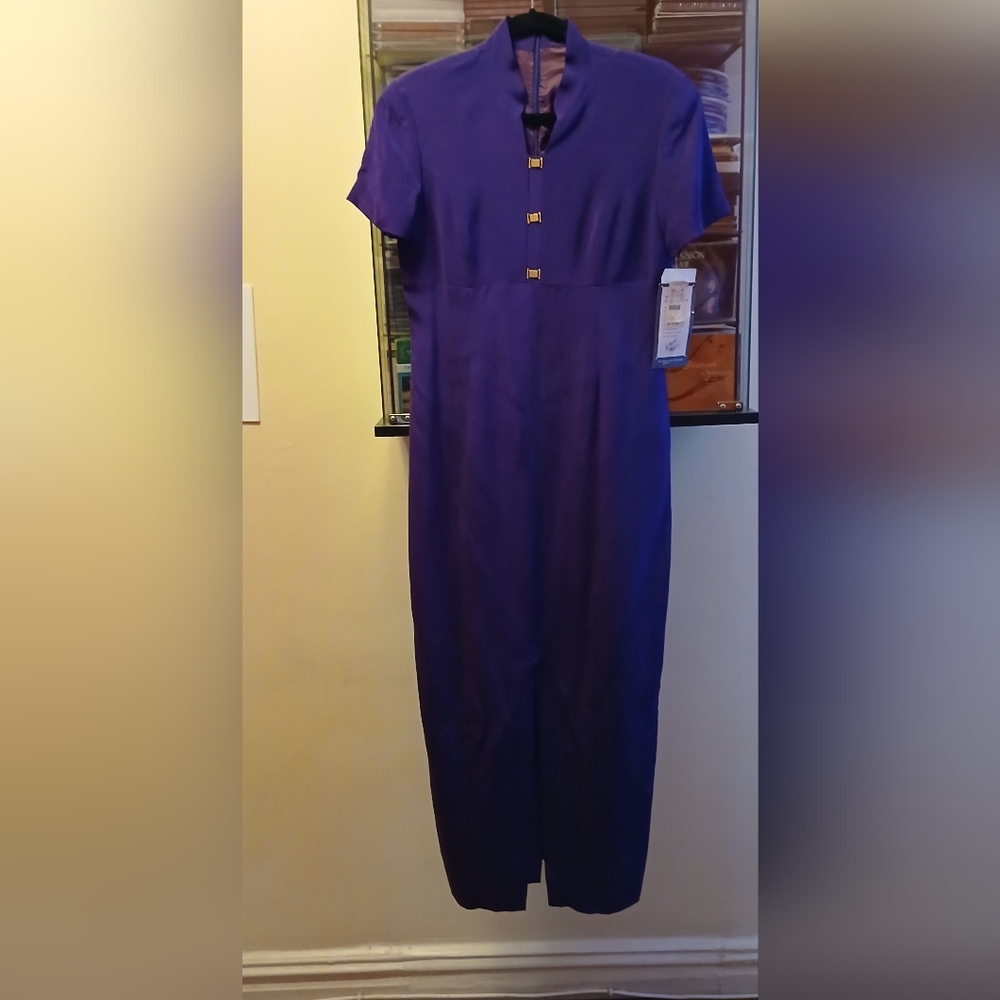NWT! VINTAGE | SPENCER JEREMY | SILK MAXI MANDARIN STYLE DRESS